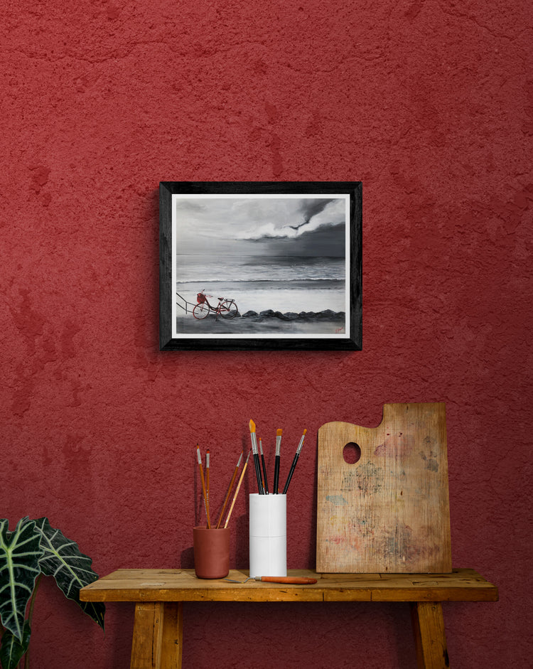 Balade à Vélo Impression sur Papier d'Art en édition limitée