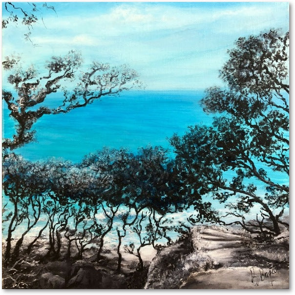 Impression sur papier d'art du tableau "A travers bois" de Bénédicte Brigeot artiste peintre à Noirmoutier