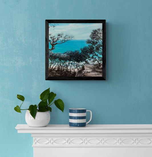 Impression sur papier d'art du tableau "A travers bois" de Bénédicte Brigeot artiste peintre à Noirmoutier