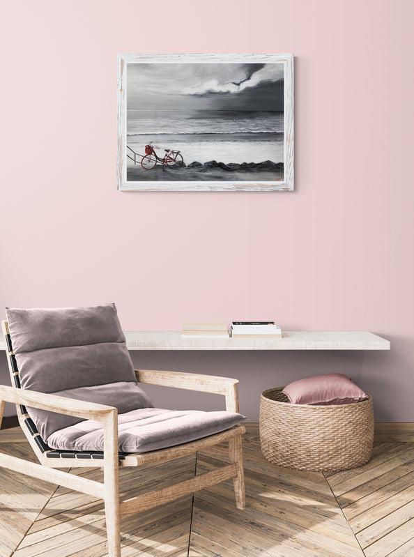 Impression sur papier d'art du tableau "Balade à vélo" de Bénédicte Brigeot artiste peintre à Noirmoutier