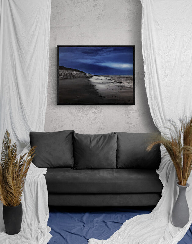 Impression sur papier d'art du tableau "Ciel d'un soir sur Luzeronde" de Bénédicte Brigeot artiste peintre à Noirmoutier