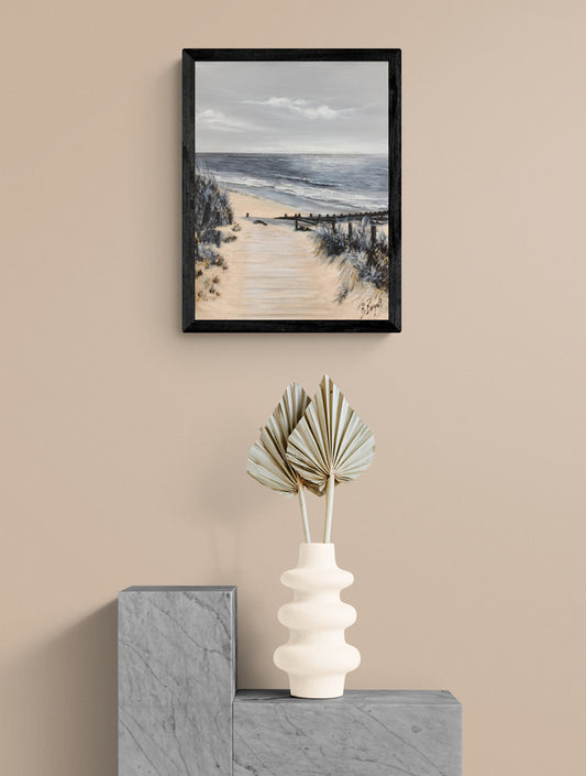 Impression sur papier d'art du tableau "Descente de plage" de Bénédicte Brigeot artiste peintre à Noirmoutier