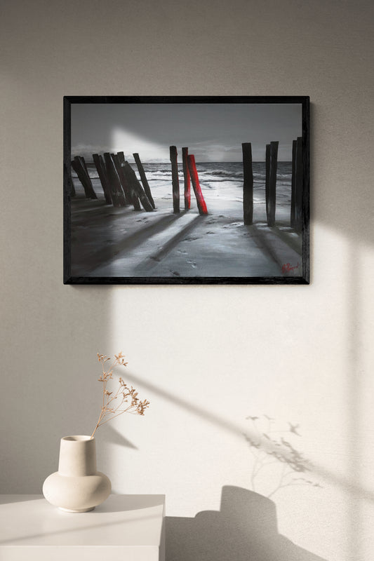 Impression sur papier d'art du tableau "La Pointe du devin" de Bénédicte Brigeot artiste peintre à Noirmoutier