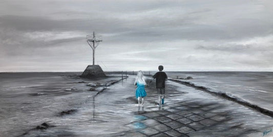 Tableau, La rencontre, peinture acylique. Artbeige by Bénédicte Eigelthinger Brigeot, Artiste peintre à Noirmoutier en Vendée