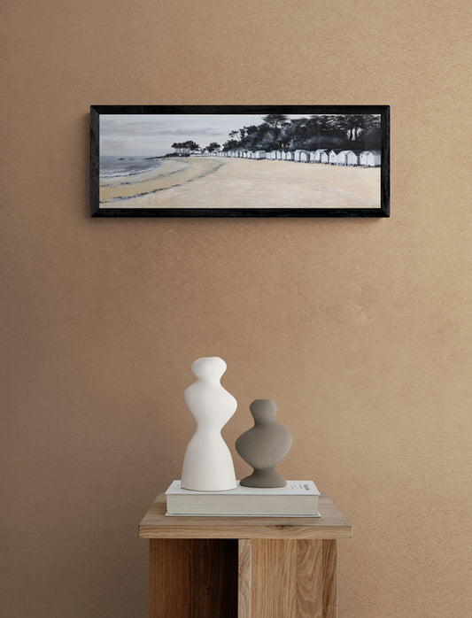 Impression sur papier d'art du tableau "Les cabines du bois de la chaize" de Bénédicte Brigeot artiste peintre à Noirmoutier