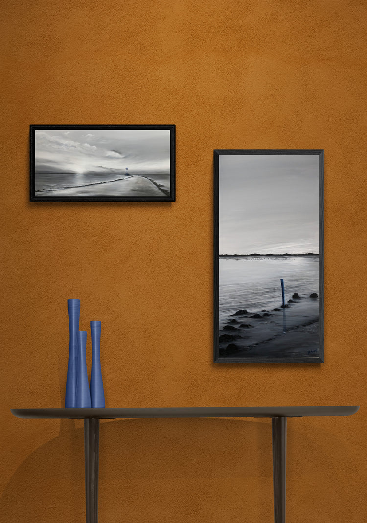 Impression sur papier d'art du tableau "La traversée du gois n°1" de Bénédicte Brigeot artiste peintre à Noirmoutier