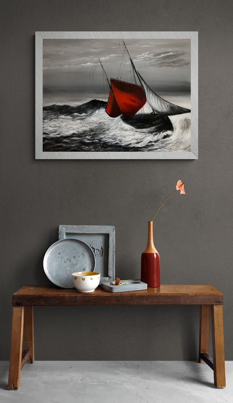 Impression sur papier d'art du tableau "NO 2020" de Bénédicte Brigeot artiste peintre à Noirmoutier