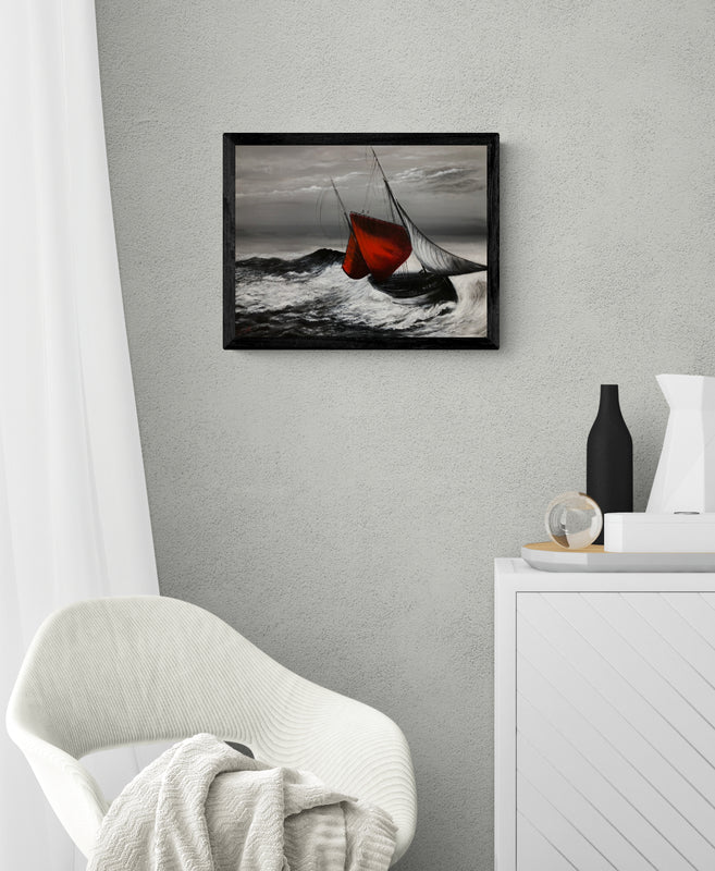 Impression sur papier d'art du tableau "NO 2020" de Bénédicte Brigeot artiste peintre à Noirmoutier