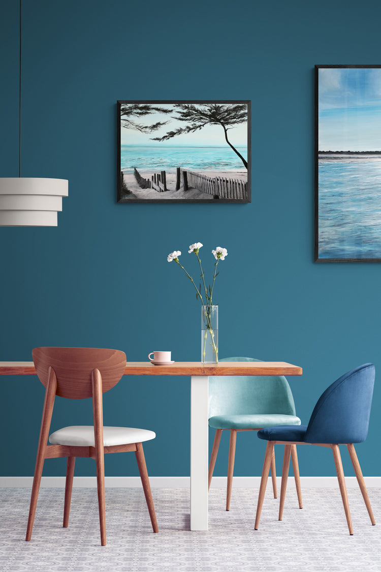 Impression sur papier d'art du tableau "Plage de la Clère" de Bénédicte Brigeot artiste peintre à Noirmoutier