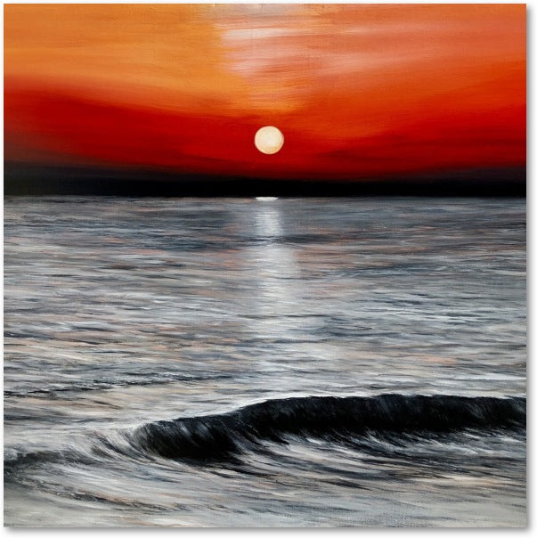 Impression sur papier d'art du tableau "Quand Barbâtre s'endort" de Bénédicte Brigeot artiste peintre à Noirmoutier