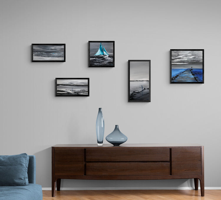 Impression sur papier d'art du tableau "La traversée du gois n°1" de Bénédicte Brigeot artiste peintre à Noirmoutier