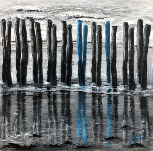 Tableau, Reflets, peinture acrylique.Artbeige by Bénédicte Eigelthinger Brigeot, Artiste peintre à Noirmoutier en Vendée