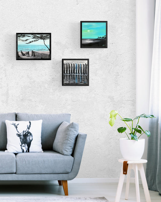 Impression sur papier d'art du tableau "Les Dames en bleu" de Bénédicte Brigeot artiste peintre à Noirmoutier