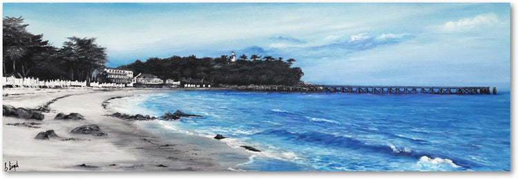 Impression sur papier d'art du tableau "Lueur bleue sur les Dames" de Bénédicte Brigeot artiste peintre à Noirmoutier