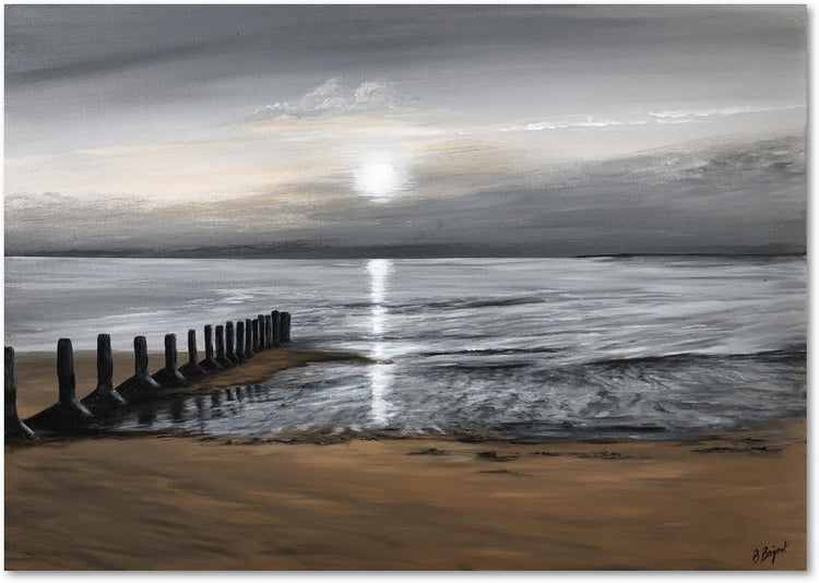 Impression sur papier d'art du tableau "Très tôt un matin aux Sableaux" de Bénédicte Brigeot artiste peintre à Noirmoutier