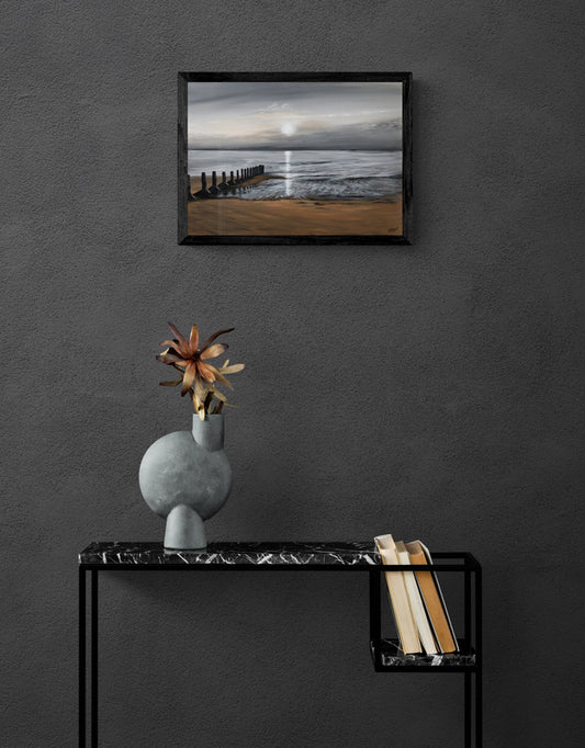 Impression sur papier d'art du tableau "Très tôt un matin aux Sableaux" de Bénédicte Brigeot artiste peintre à Noirmoutier