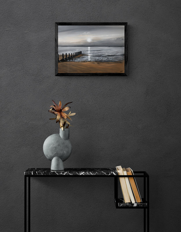 Impression sur papier d'art du tableau "Très tôt un matin aux Sableaux" de Bénédicte Brigeot artiste peintre à Noirmoutier