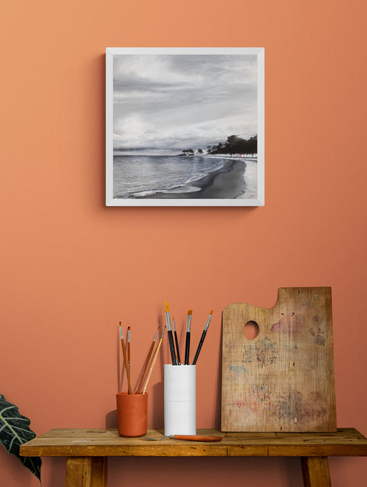 Impression sur papier d'art du tableau "Unique plage des Dames" de Bénédicte Brigeot artiste peintre à Noirmoutier