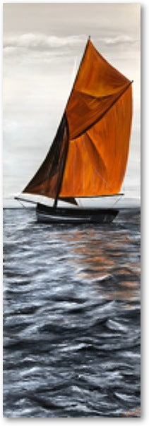 Impression sur papier d'art du tableau "Vogue en duo n°1" de Bénédicte Brigeot artiste peintre à Noirmoutier