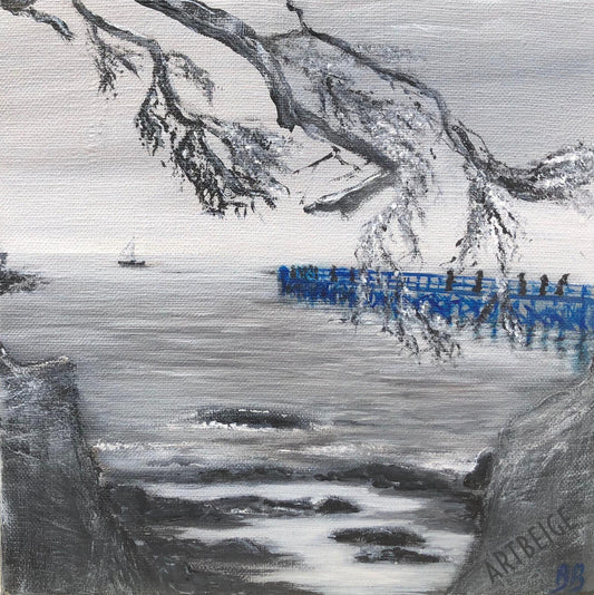 Collection NO autrement... Vue sur le ponton Œuvre originale, Artbeige by Bénédicte Eigelthinger Brigeot, artiste peintre à Noirmoutier en Vendée