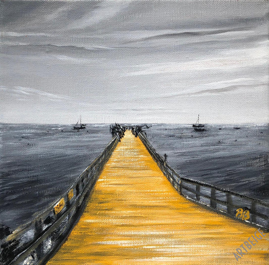 Collection NO autrement... L'Estacade Œuvre originale, Artbeige by Bénédicte Eigelthinger Brigeot, Artiste peintre à Noirmoutier en Vendée