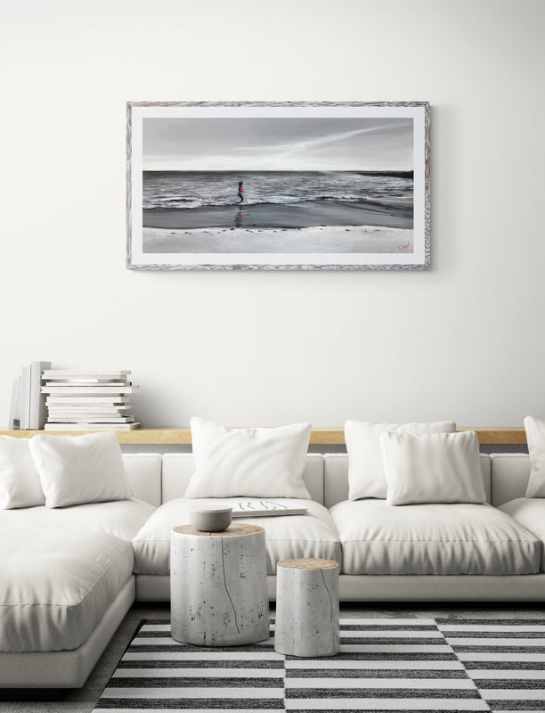 La petite fille au ballon rouge Impression sur Papier d'Art en édition limitée