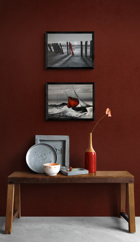 Impression sur papier d'art du tableau "La Pointe du devin" de Bénédicte Brigeot artiste peintre à Noirmoutier