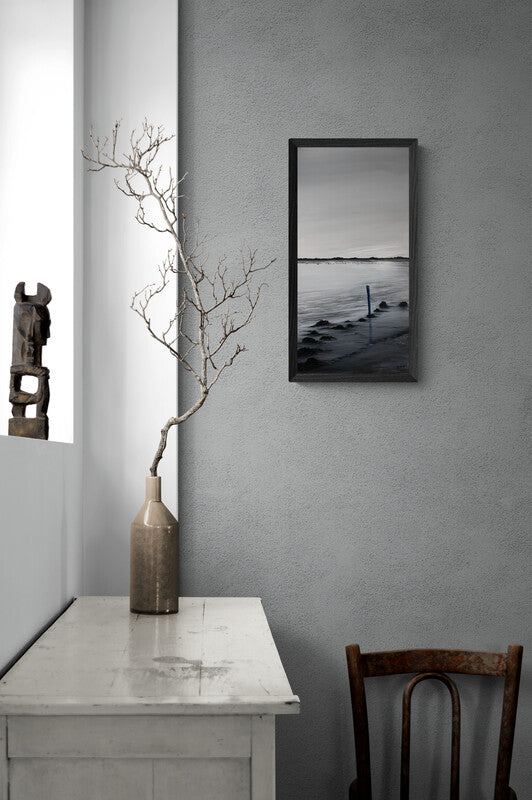 Impression sur papier d'art du tableau "La traversée du gois n°1" de Bénédicte Brigeot artiste peintre à Noirmoutier