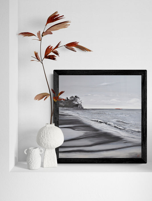 Impression sur papier d'art du tableau "Le rocher du Cob" de Bénédicte Brigeot artiste peintre à Noirmoutier