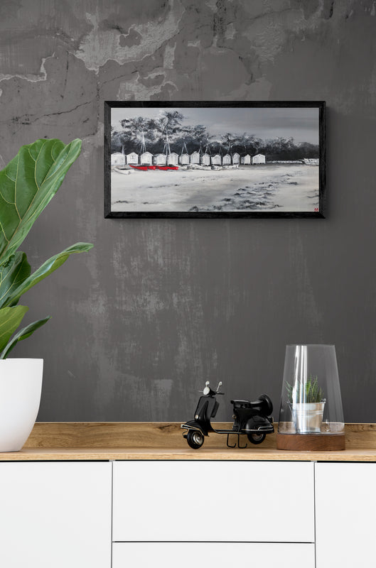 Impression sur papier d'art du tableau "Plage des Sableaux" de Bénédicte Brigeot artiste peintre à Noirmoutier