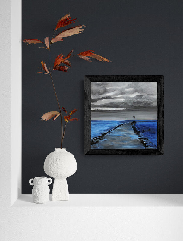 Impression sur papier d'art du tableau "Quand le gois se découvre" de Bénédicte Brigeot artiste peintre à Noirmoutier