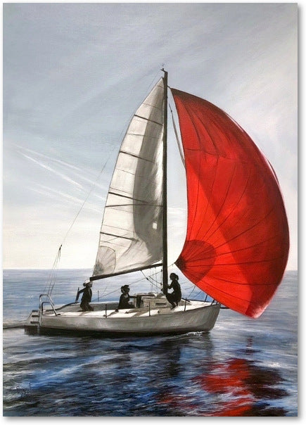 La Voile Rouge Impression sur Papier d'Art en édition limitée