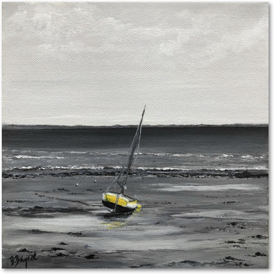 Impression sur papier d'art du tableau "Echoué palge de mardi gras" de Bénédicte Brigeot artiste peintre à Noirmoutier