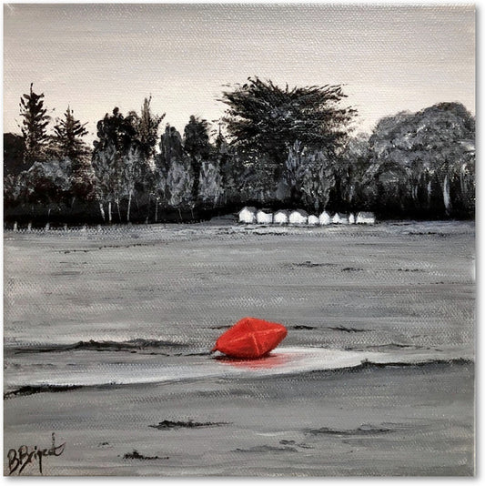 Impression sur papier d'art du tableau "La bouée des Sableaux" de Bénédicte Brigeot artiste peintre à Noirmoutier