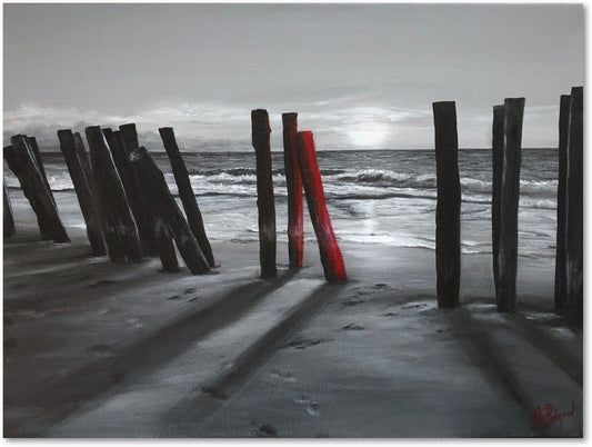 Impression sur papier d'art du tableau "La Pointe du devin" de Bénédicte Brigeot artiste peintre à Noirmoutier