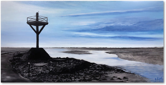 Impression sur papier d'art du tableau "Le gois au petit matin" de Bénédicte Brigeot artiste peintre à Noirmoutier