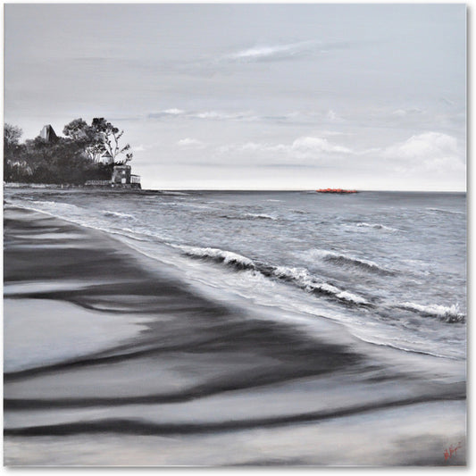 Impression sur papier d'art du tableau "Le Rocher du Cob" de Bénédicte Brigeot artiste peintre à Noirmoutier