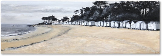 Impression sur papier d'art du tableau "Les cabines du bois de la chaize" de Bénédicte Brigeot artiste peintre à Noirmoutier