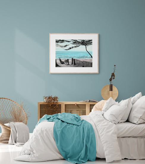 Impression sur papier d'art du tableau "Plage de la Clère" de Bénédicte Brigeot artiste peintre à Noirmoutier