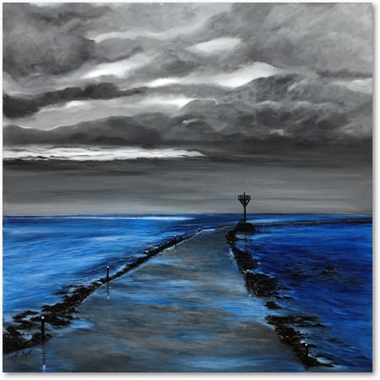 Impression sur papier d'art du tableau "Quand le gois se découvre" de Bénédicte Brigeot artiste peintre à Noirmoutier