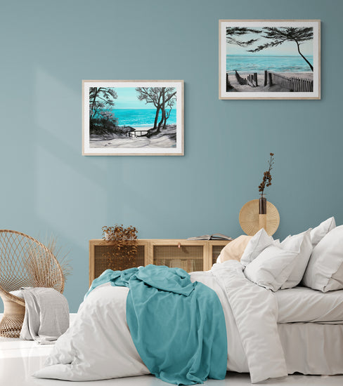 Impression sur papier d'art du tableau "Plage de la Clère" de Bénédicte Brigeot artiste peintre à Noirmoutier