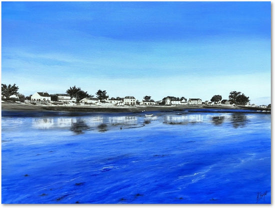 Impression sur papier d'art du tableau "Vue sur le Vieil" de Bénédicte Brigeot artiste peintre à Noirmoutier