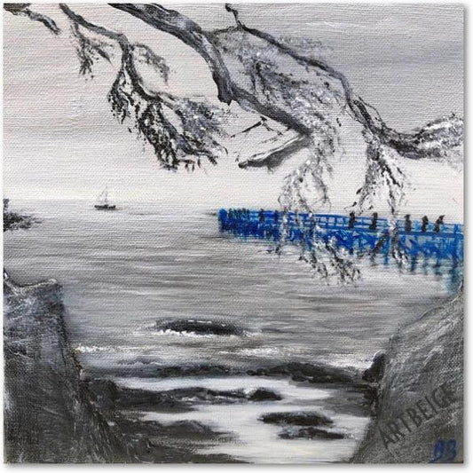 Collection NO autrement... Vue sur le ponton Reproduction Hahnmülhe, Artbeige by Bénédicte Eigelthinger Brigeot