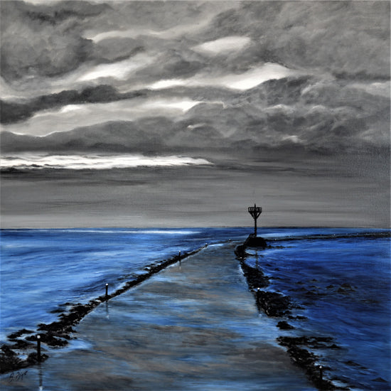 Tableau, Quand le gois se découvre, peinture acrylique. Artbeige by Bénédicte Eigelthinger Brigeot, Artiste peintre à Noirmoutier en Vendée